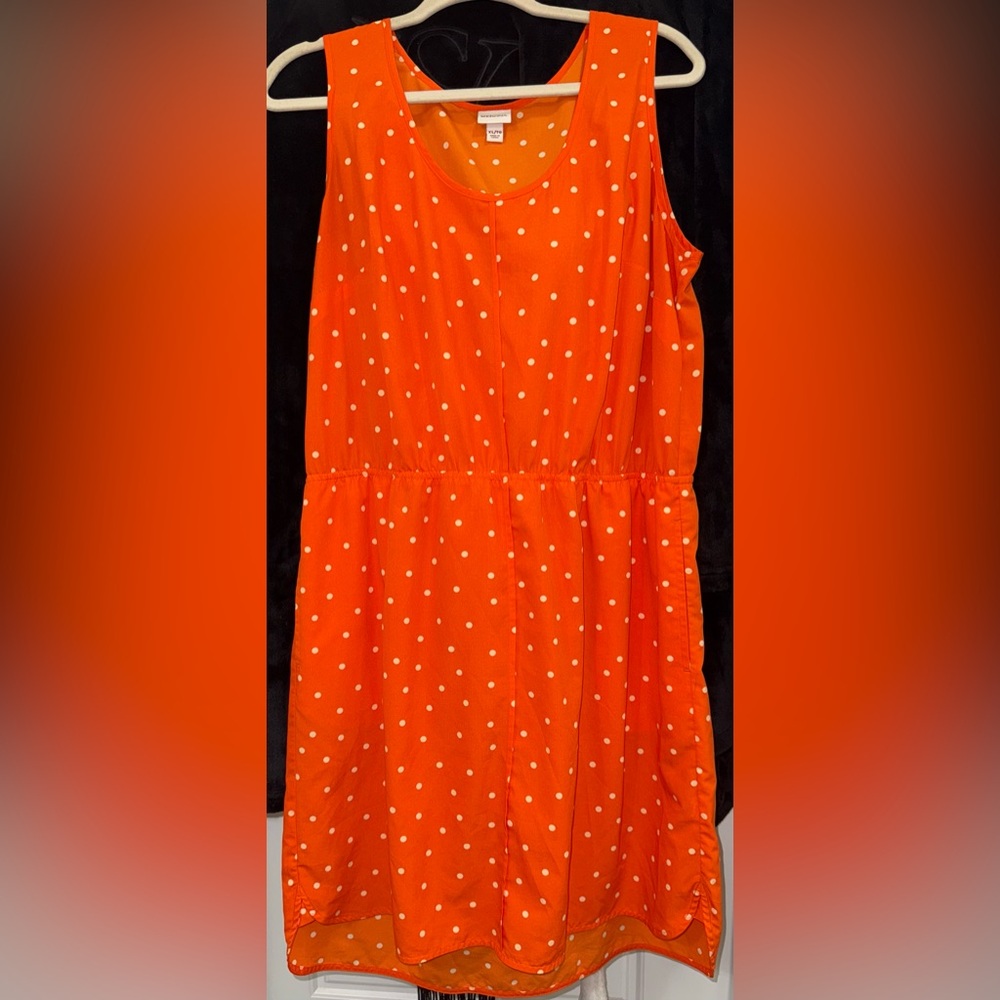 Merona Orange Polka Dot Casual Dress